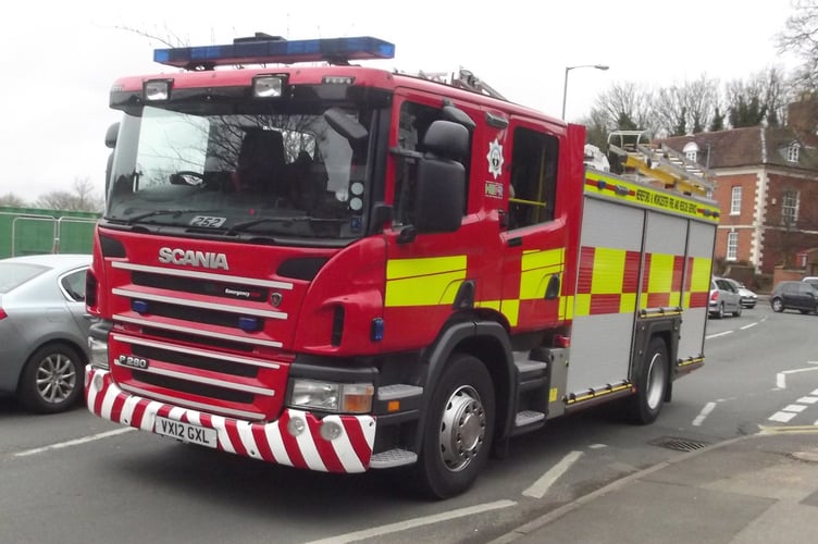 Hereford and Worcester Fire and Rescue Service fire engine