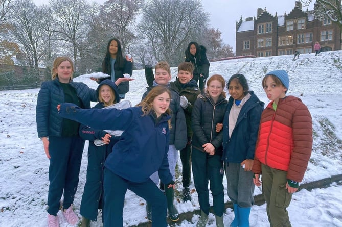 HABS pupils in Monmouth in the school grounds