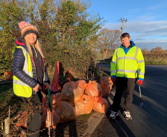 Litter pick nets 15 bags of rubbish