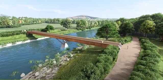 Artist's impression of the active travel bridge