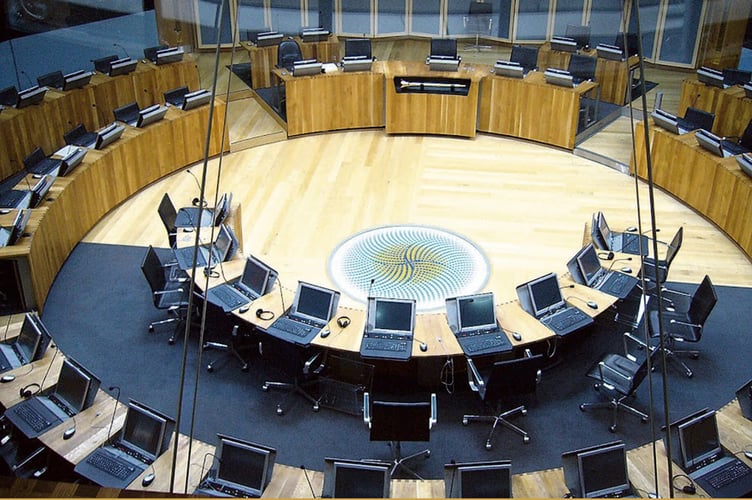 Senedd Chamber stock