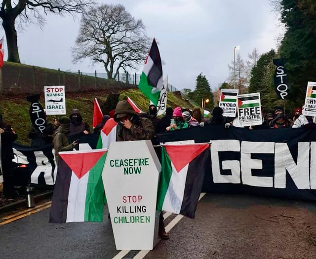 Protest at weapons site after work on building started without permit