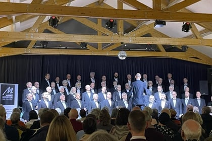 Monmouth Male Voice Choir delights at Bridges Centre charity concert.