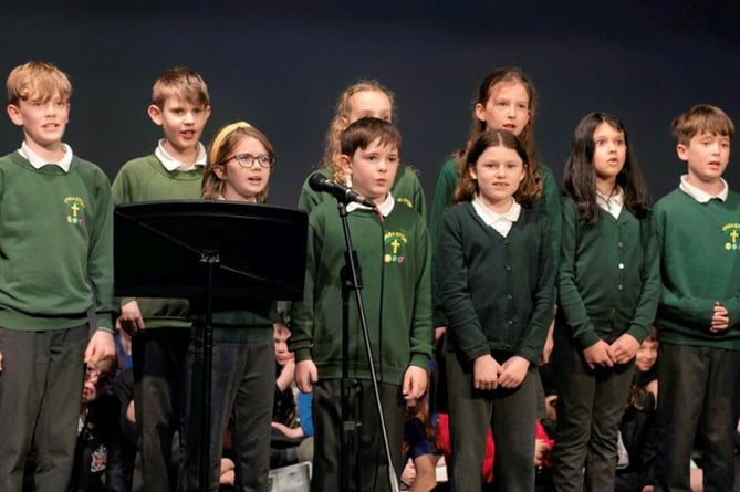 Pupils from Osbaston Church in Wales School
