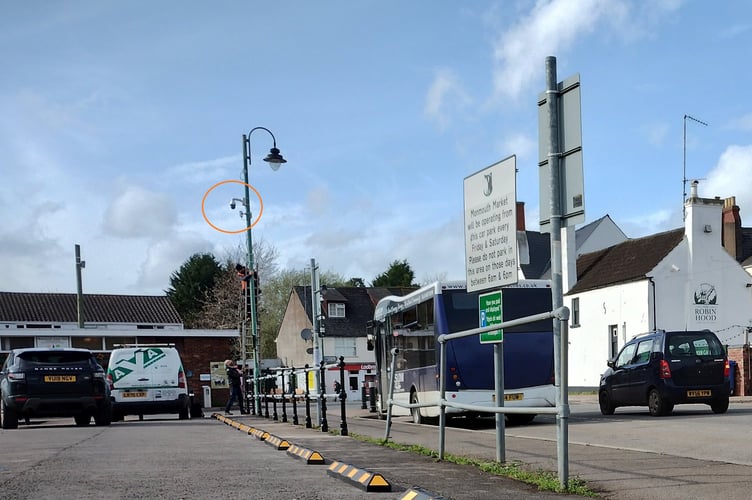 The newly installed camera at the Cattle Market Car Park