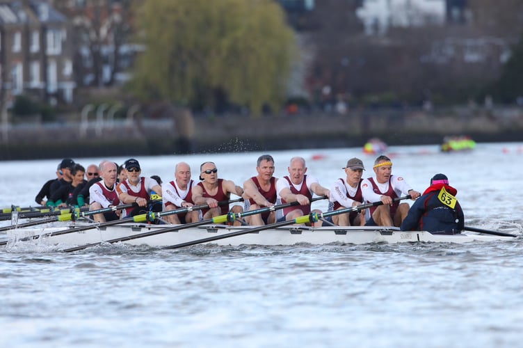 The Monmouth RC men racing on the Tideway