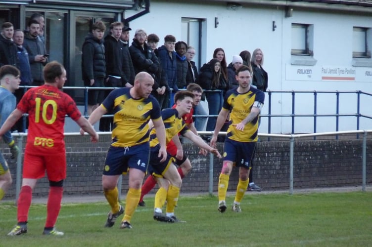 Action from the Monmouth Town v Clydach Wasps match