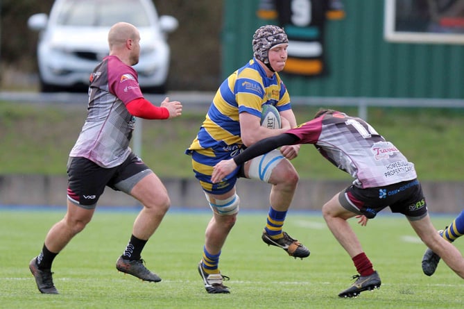 Jack Edwards on the charge for Monmouth RFC