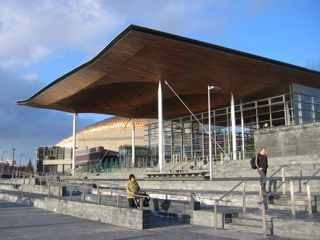 Senedd building in Cardiff