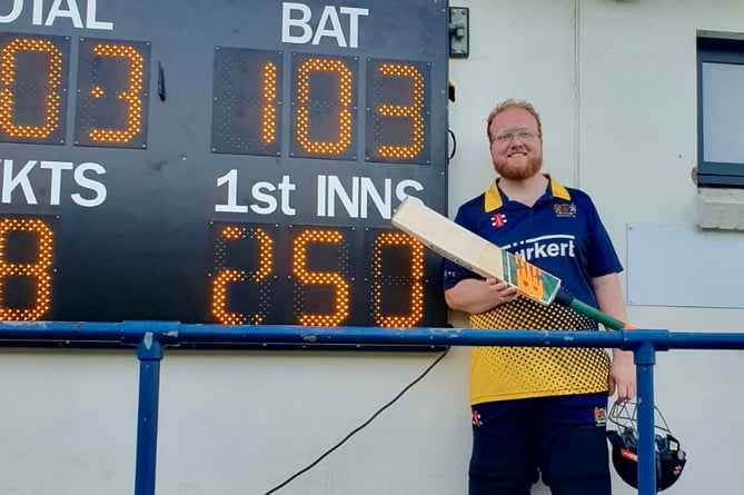 Andrew Dobbie scored an unbeaten 103 for Monmouth 2nds. Photo: Monmouth CC