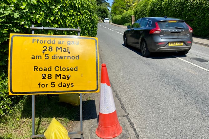 The top of Monmouth's Hereford Road will see traffic delays 