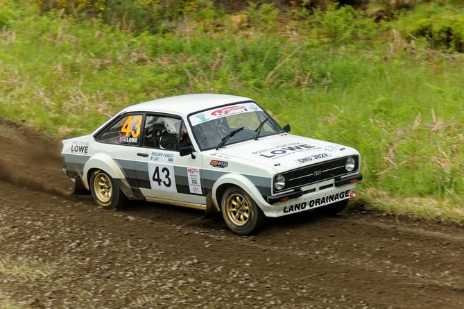 John Lowe and Cliffy Simmons rev it up at the Kielder Stages 