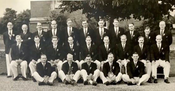 GB 1948 Olympic hockey squad, with Bill Griffiths, fourth from left, back row