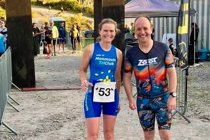 Renske Bouwens and Martin Adams at the SWMA Cromhall tri series 