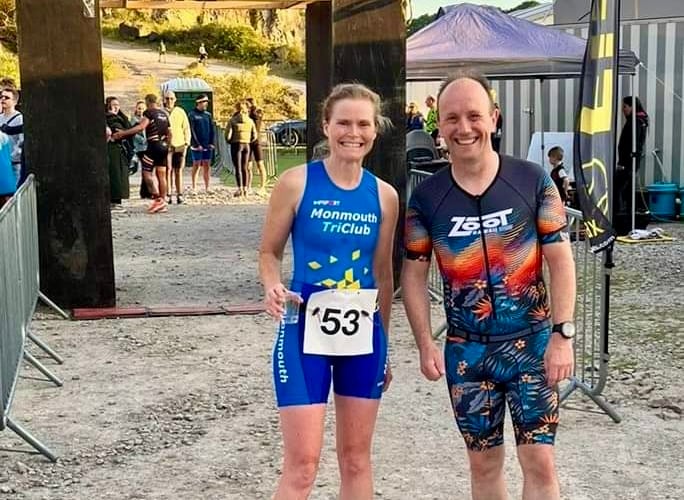 Renske Bouwens and Martin Adams at the SWMA Cromhall tri series 