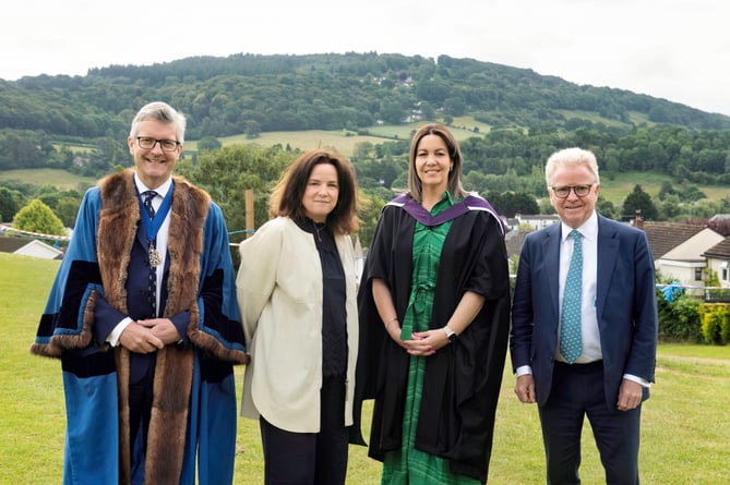 Mr Rupert Elliott Master of the Haberdashers’ Company, Charlotte Hume award-winning writer, journalist and OG, Mrs Rachel Rees Acting Head for Monmouth School for Girls, and Lord Colin Moynihan Chair of Governors.