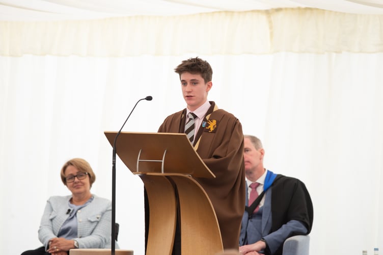 Head of School, Oliver, captivated the audience with his candid and humorous speech.