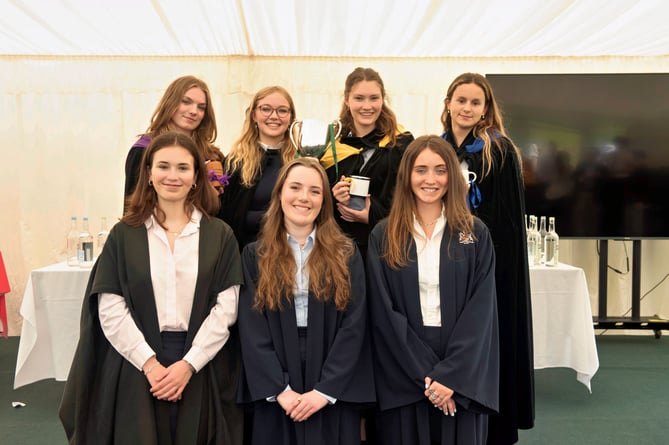 Head Girl Nell with fellow pupils at the end of the event