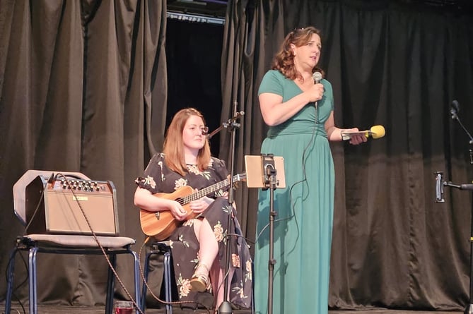 Isla and Sarah at the drill hall