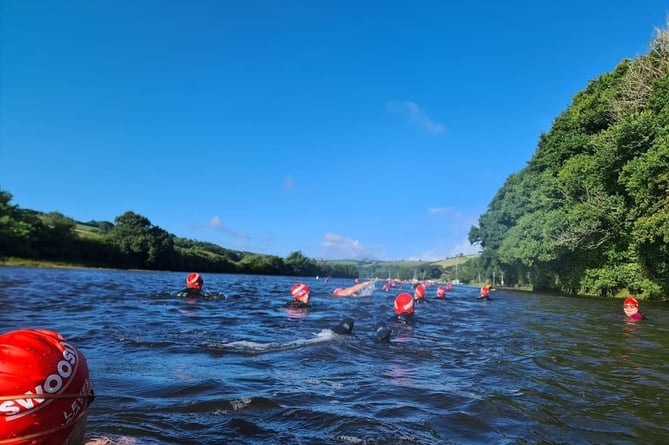 Swimmers in the Devon estuary taking part in the Swoosh event. (Pictures: Tabitha Allsop)
