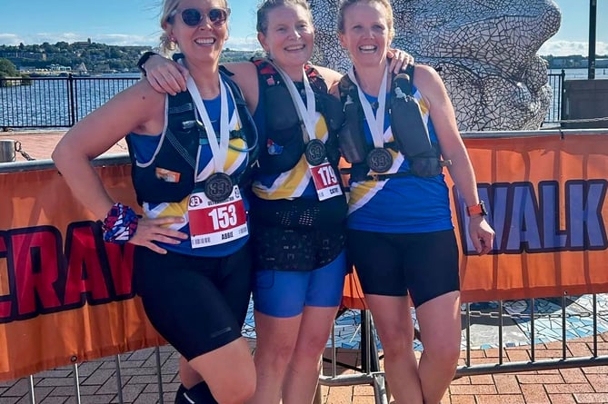 Cathy Fletcher, Elizabeth Sim and Abigail Buckley took on the Dragon Coastal 30 Miler