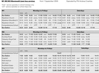 New bus timetable for town