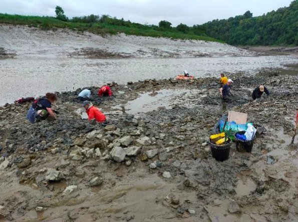 Chepstow Archaeological Society digging the the crossing site