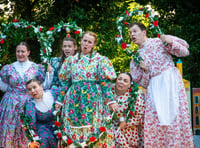 Gondoliers set sail at Abergavenny Castle
