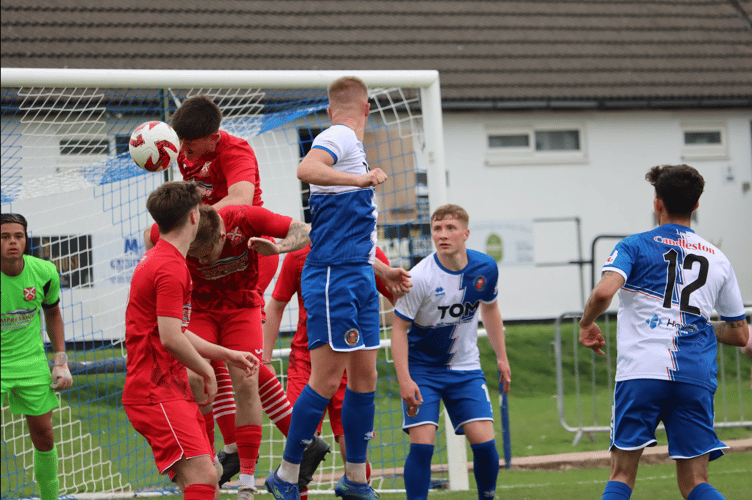 Goalmouth action from the Chepstow v Abergavenny cup clash