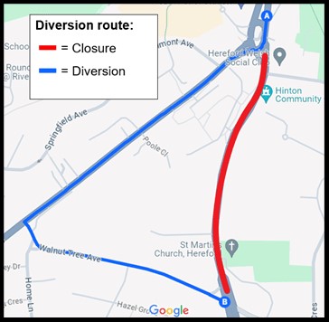 Diversion route for A49 closure