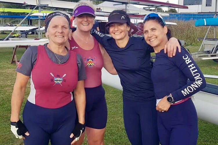 Monmouth RC's women's four at Gloucester