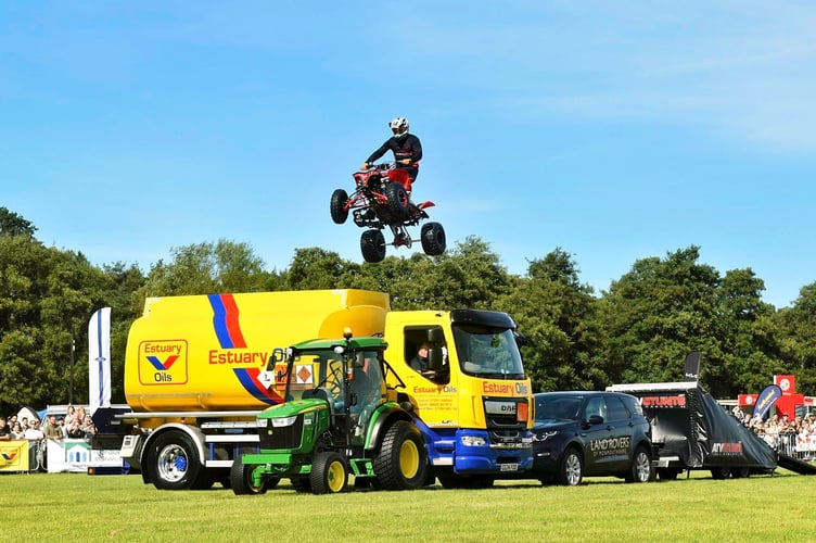 Paul Hannam stunt quads took to the air in the main ring