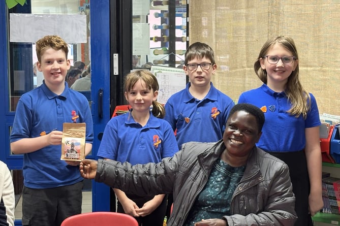 Jenipher Sambazi, a Fairtrade coffee grower at Overmonnow School