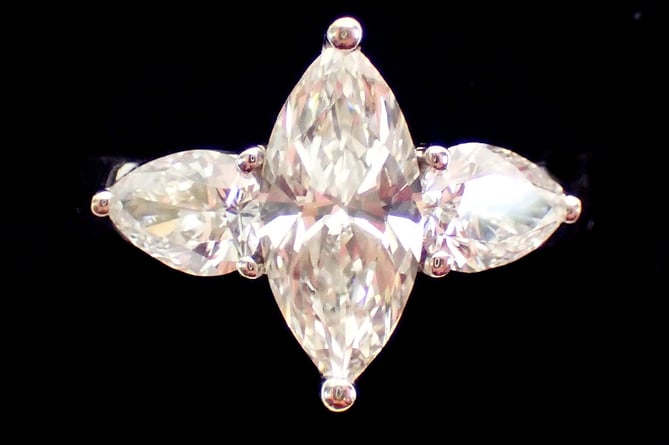 Marquise and Pear Cut Diamond Ring