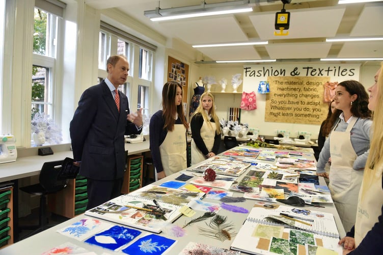 In the textiles room chatting to students who only saturday had met with Professor Jimmy Choo