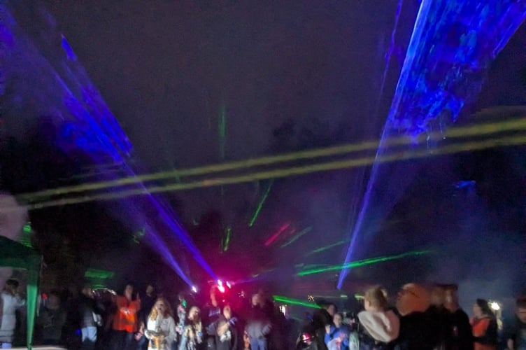 The event ended with a dazzling lazer show