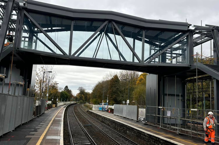 The fully covered £8.6m railway crossing at Abergavenny Station is the first if its kind in Wales  