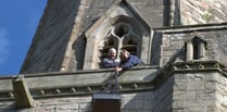 Peregrine nesting box installed on church roof