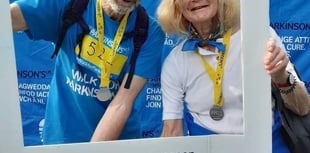 Couple walk for charity fundraise event