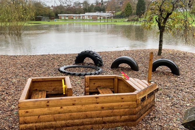 Osbaston was ready for the flooded playing field at Osbaston School