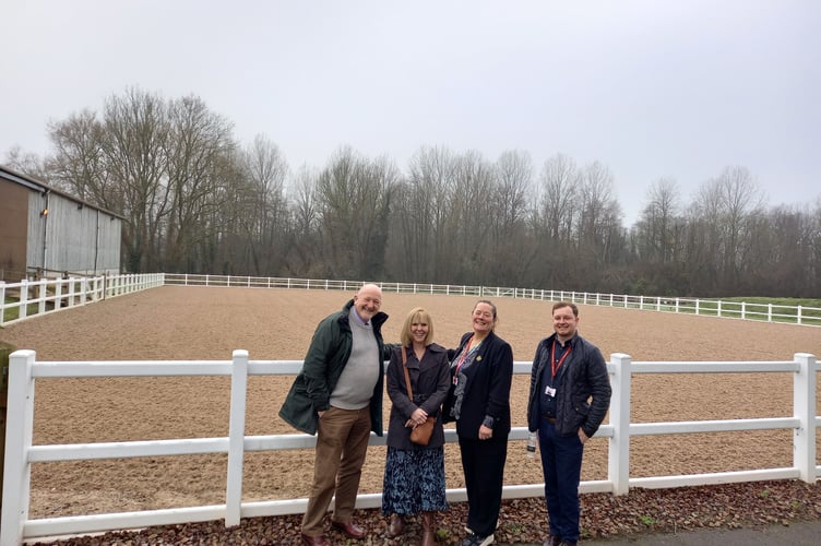 Peter Fox with Nicola Gamlin, Principal, Helen Morgan, Head of School, and Mitchell Rees, Manager Land based Facilities.