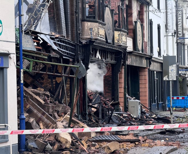 Cause of devastating town centre blaze cannot be investigated
