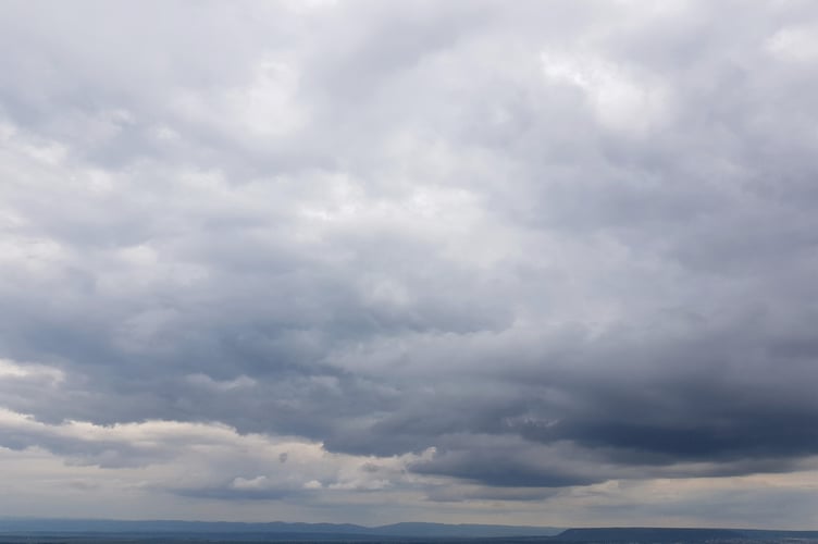 Dark sky with storm clouds