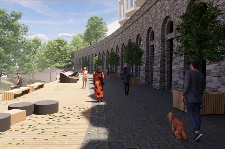 A pedestrian walkway planned for the former slaughterhouses.