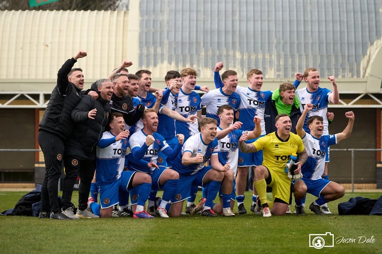 Chepstow Town celebrate making it through to the final